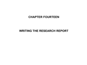 Chapter 14: Writing the report