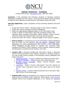 Learn the Library - Business Outline