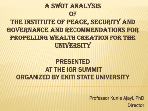 institute of peace - a swot analysis - EKSU-Home