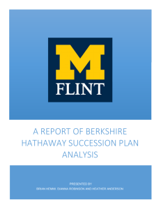 A report of Berkshire Hathaway Succession Plan Analysis