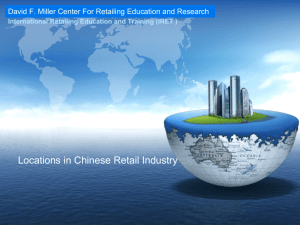 Locations in Chinese Retail Industry