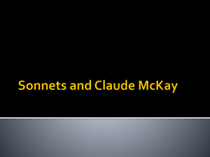 Sonnets and Claude McKay