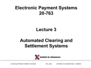 Automated Clearing and Settlement Systems