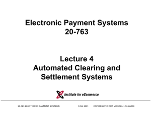 Automated Settlement Systems