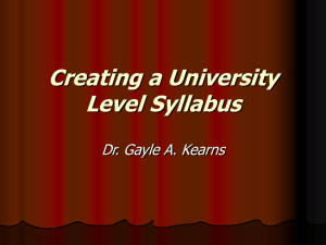 Creating a University Level Syllabus