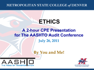 New Stuff - AASHTO - Internal/External Audit Subcommittee