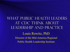 What Public Health Leaders at CDC Think About Leadership and