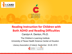 reading difficulties - The Children's Learning Institute
