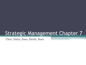 Chapter 7 Strategic Management