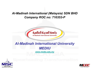 The Case of - Al Madinah International University