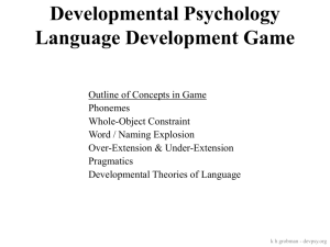 Developmental Psychology Language Development