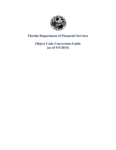 Object Code Conversion Guide - Florida Department of Financial