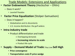 Trade Models: Extensions and Applications