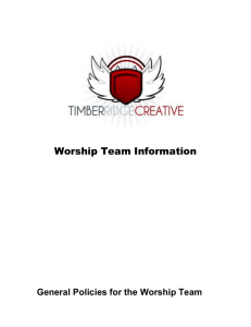 Worship Team Guidelines