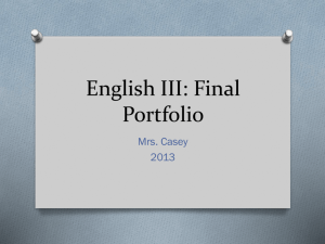 English III: Final Portfolio