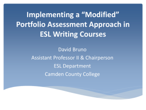 Implementing a Modified Portfolio Assessment Approach in ESL