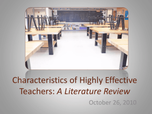 Highly Effective Teachers: What the Research Tells Us