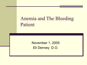 Anemia and Bleeding Point