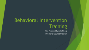 Behavioral Intervention Training