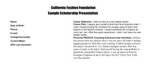 California Fashion Foundation Sample Scholarship Presentation