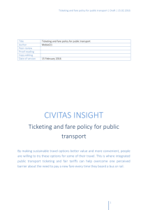 CIVITAS Insight - Ticketing and fare policy for public transport