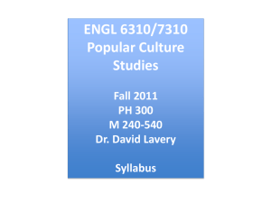 Syllabus - The Homepage of Dr. David Lavery