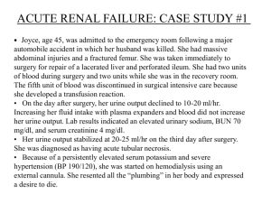 ACUTE RENAL FAILURE: CASE STUDY #1