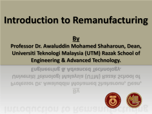 Introduction to Remanufacturing