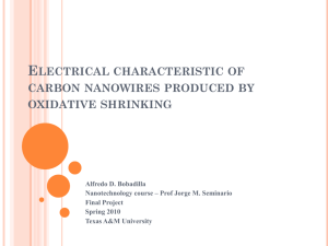 G2: Electrical characteristic of carbon nanowires produced by