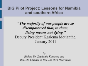 BIG Pilot Project: Lessons for Namibia and southern Africa