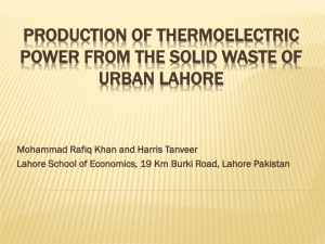 Production of Thermoelectric Power from the Solid Waste of Urban