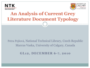 An Analysis of Current Grey Literature Document Typology