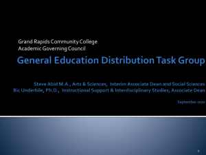 General Education Distribution Task Group Co