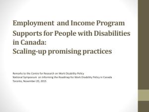 Employment & Income Program Supports for People with Disabilities: