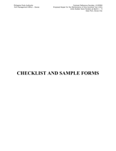 12_0922 CHECKLIST AND SAMPLE FORMS