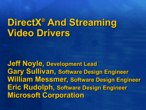 DirectX and Streaming Video Drivers