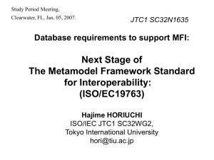 32N1635 DBSG Database requirements to support MFI