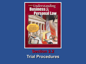 Understanding Business and Personal Law Trial Procedures
