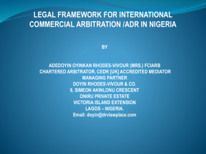 NEW PROVISIONS OF THE LAGOS STATE ARBITRATION LAW
