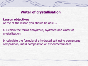 Water of crystallisation