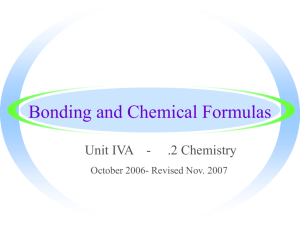 Bonding and Chemical Formulas