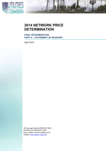 2014 Network Price Determination * Part A * Statement of Reasons