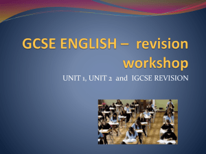 english – unit 2 revision - Sprowston Community High School