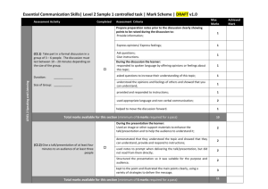 Level 2 Sample 1 controlled task | Mark Scheme | DRAFT v1.0