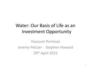 Water: Our Basis of Life as an Investment Opportunity