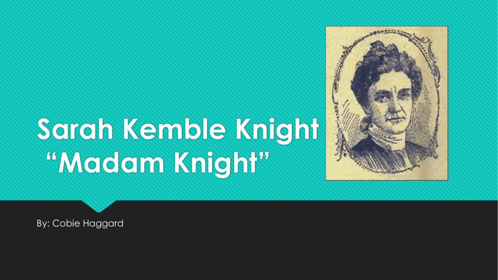 sarah kemble knight the journal of madam knight