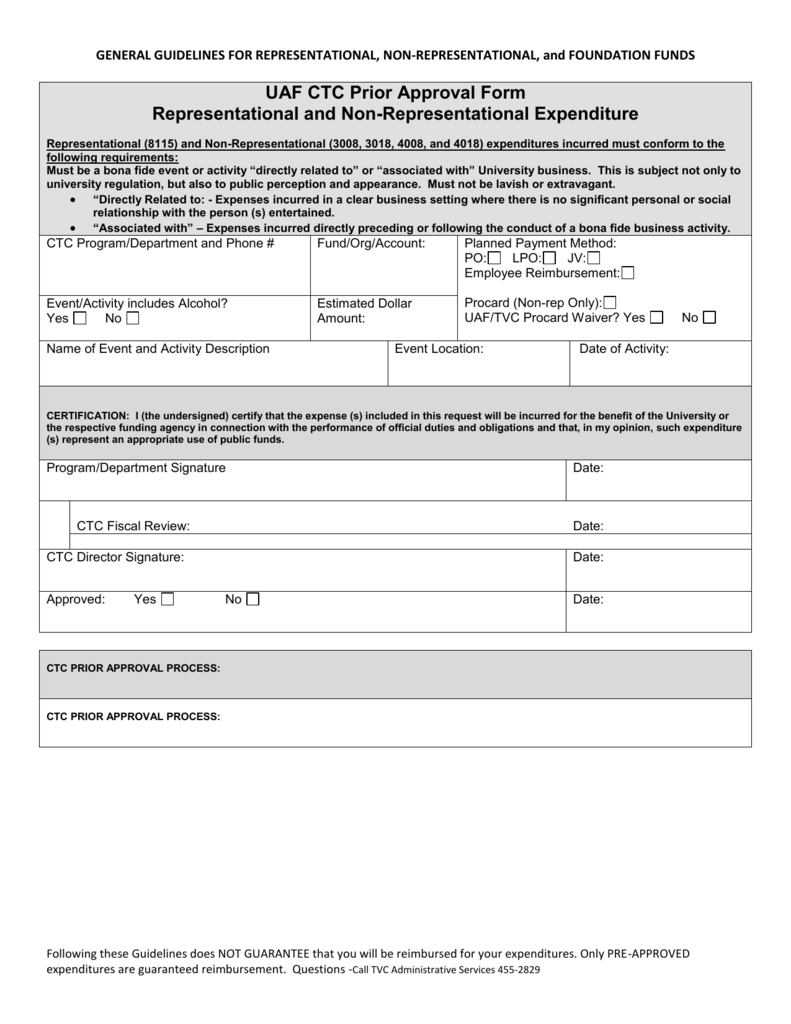 Prior Approval Form