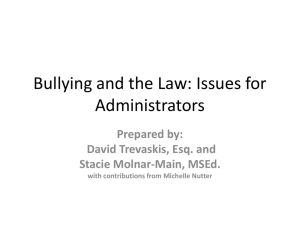 Bullying and the Law Powerpoint for Principals