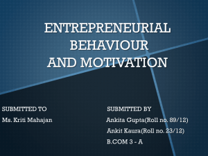 entrepreneurial behaviour and motivation