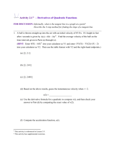 Derivatives of Quadratic Functions